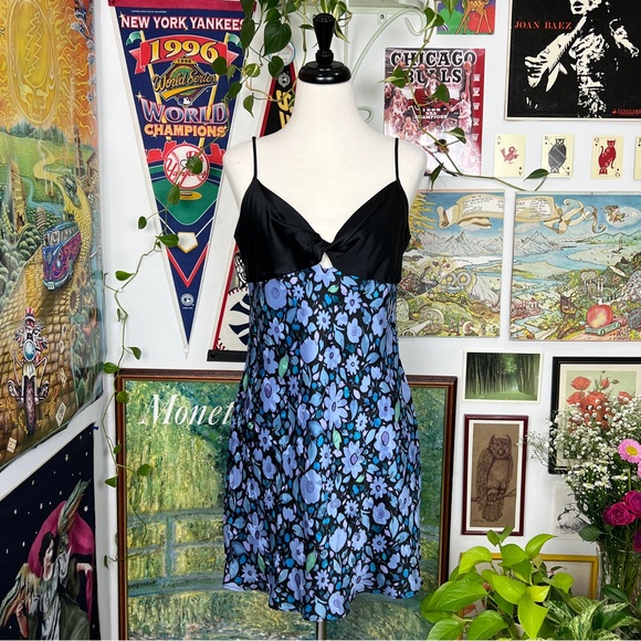 Vintage Floral Silk Slip Dress - Picture 1 of 5